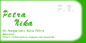 petra nika business card